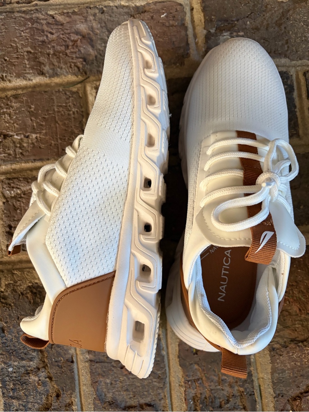 Nautica Women’s White Sneakers with Tan Accents - Picture 6 of 7